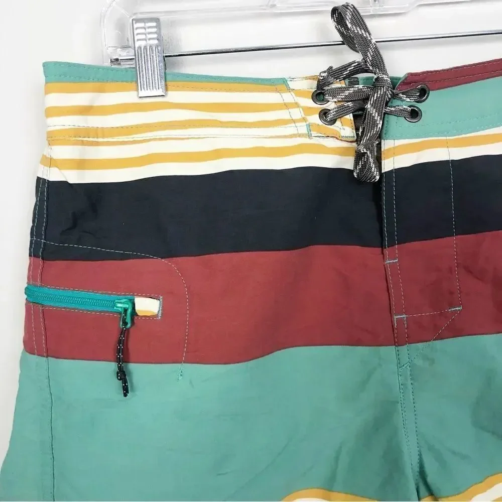 PATAGONIA | Wavefarer Striped Board Shorts Tie Front Men’s Size 32